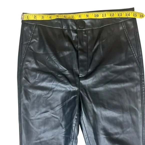 EUC Zara Black Faux Leather High-Waist Ankle Zip Pants - Picture 5 of 13